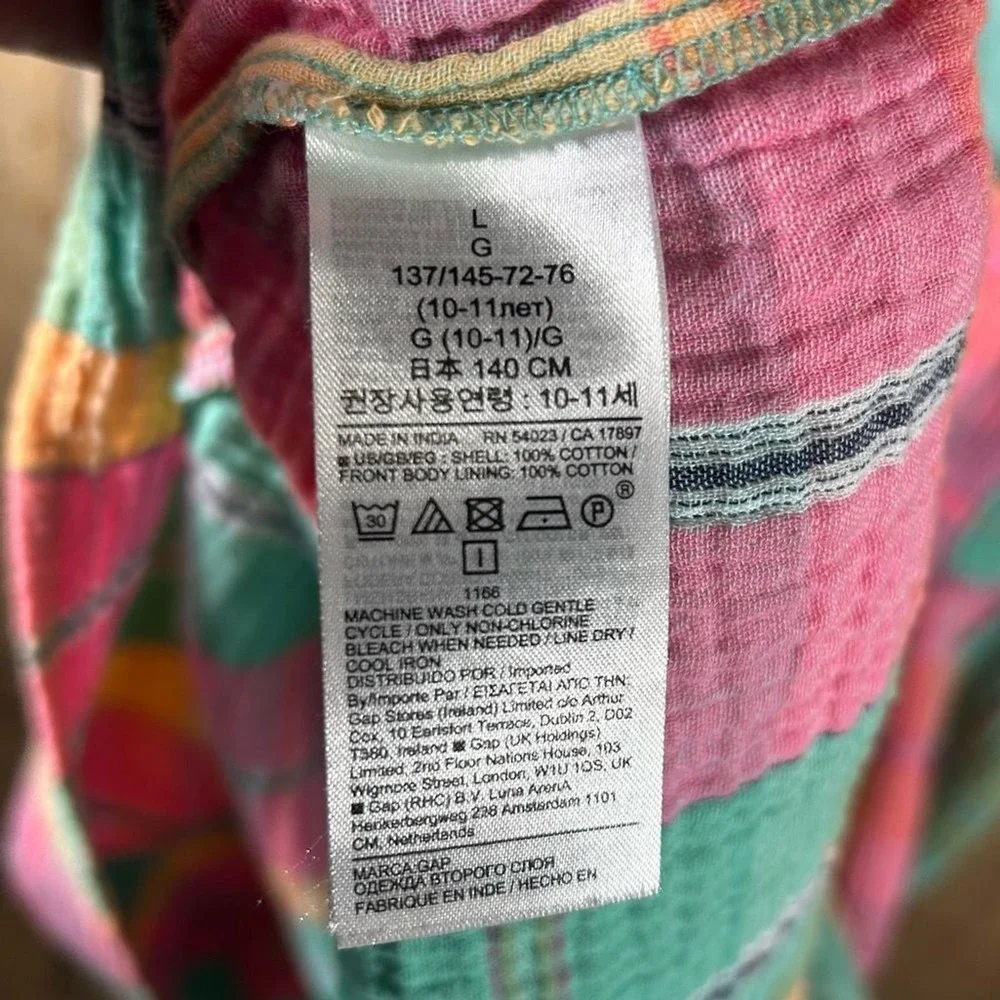 Gap Kids Madras Plaid Sundress Large 10-11Y Cotton Summer Dress Girls Casual